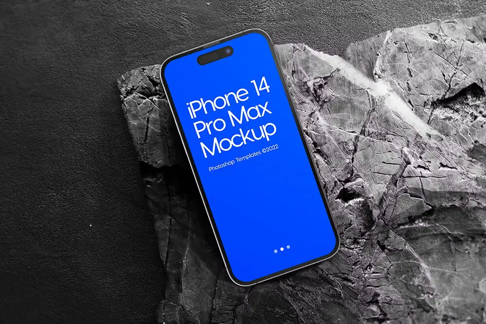 iPhone 14 Pro Max Mockup v1 苹果14 Pro Max手机屏幕设计贴图ps数码样机素材mockup模板
