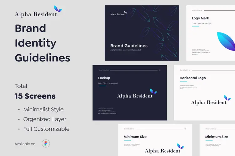 Alpha Resident – Brand Identity Guidelines 公司企业品牌宣传册VI排版设计ai素材模板源文件
