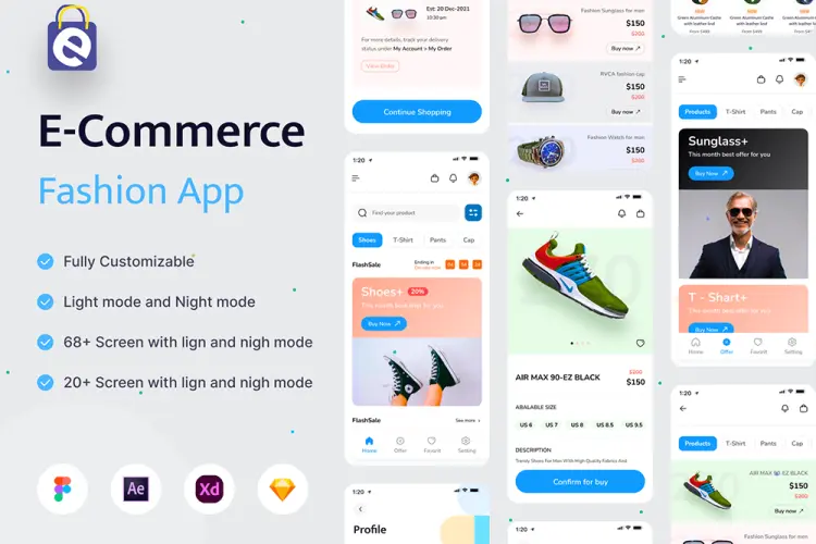 Fahion Mobile App 50多屏电商应用手机app界面设计