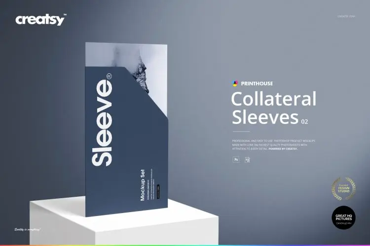 Collateral Sleeves Mockup Set 2 明星片邀请函请柬名片卡片卡套ps空白贴图样机素材展示效果模板