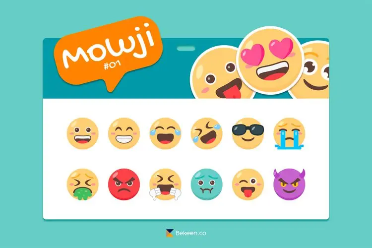 SVG Emoticon Pack Vol. 01 100个趣味卡通Emoji表情符号矢量小图标icon素材