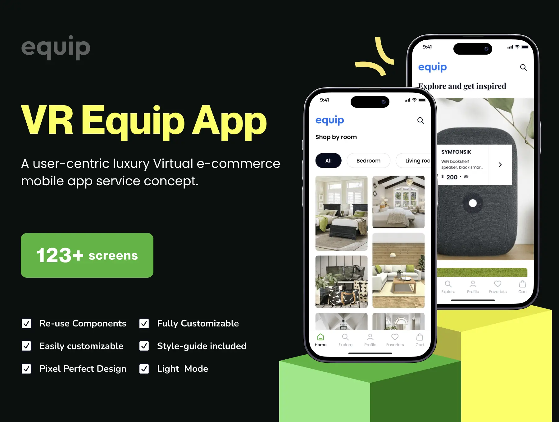 Equip App Ui Kit Design 123+屏智能家居电子商务app界面设计欣赏ui kit模板