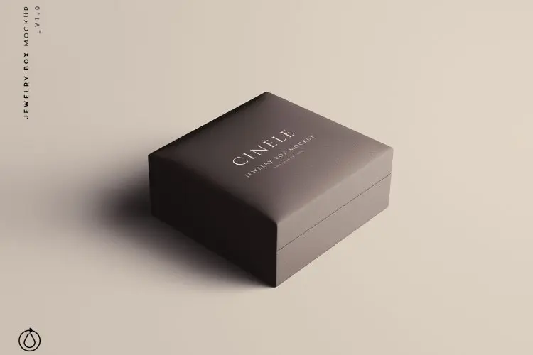 Jewelry Box Mockup  方形珠宝首饰礼盒包装多角度样机展示素材