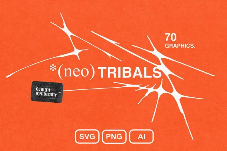 *(Neo) Tribals Graphics Pack 70款潮流街头抽象艺术部落荆棘图腾手绘插图插画webp免抠图片素材