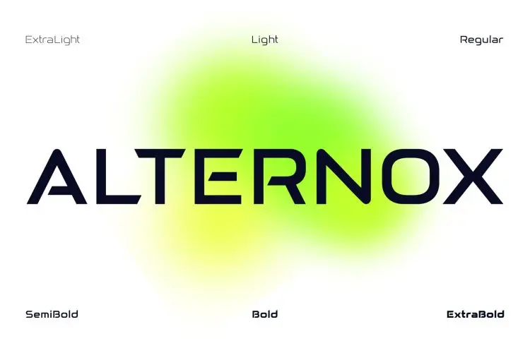 Alternox Fonts Family  6款未来科幻机能电竞游戏品牌标识广告海报封面标题英文字体家族