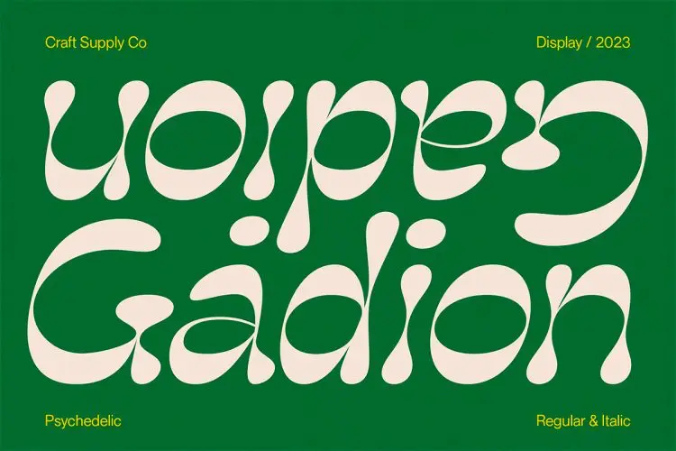 Gadion – Psychedelic Typeface 时尚杂志海报徽标设计装饰英文字体安装包