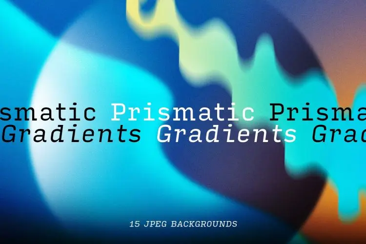 Prismatic Gradients  15款炫彩复古噪点颗粒渐变抽象艺术肌理海报背景底纹图片设计素材