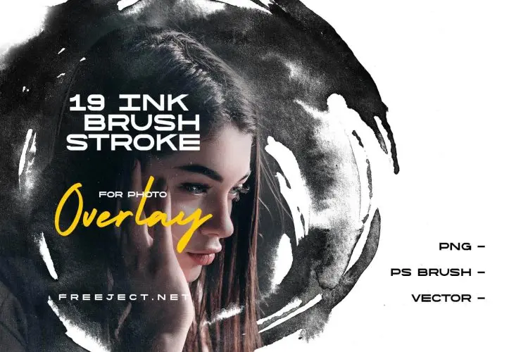 Ink Brush Stroke for Photo Overlay  19款抽象艺术中国风毛笔水墨笔刷背景底纹webp免抠图片设计素材