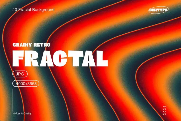 Fractal – Retro Grainy Background  40款复古抽象艺术颗粒噪音扭曲纹路分形纹理背景图片设计素材