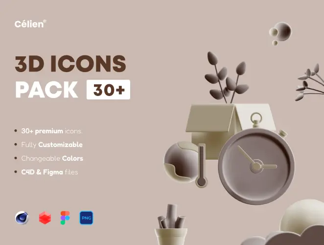 Smooth 3D icons pack 32款高级APP网站界面设计3D立体图标Icons设计素材合集