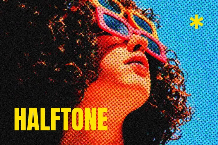Comic Halftone Photo Effect 潮流复古怀旧漫画半调颗粒噪点肌理图像照片滤镜ps样机特效模板