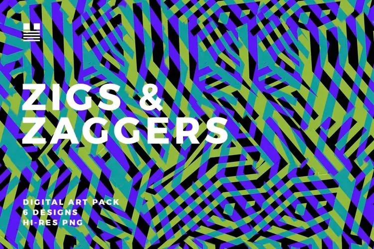 Zigs & Zaggers 时尚多彩折线线条抽象无缝图案图片设计素材
