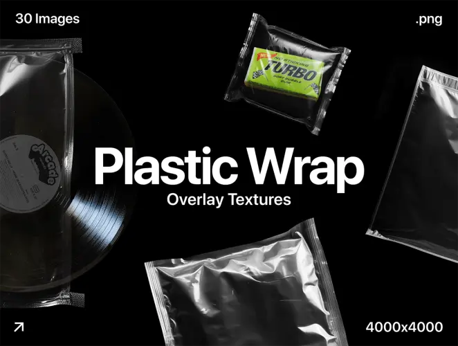 Plastic Wrap Overlay Textures  30款真实复古褶皱透明薄膜塑料袋保鲜膜包装袋webp免抠图片素材