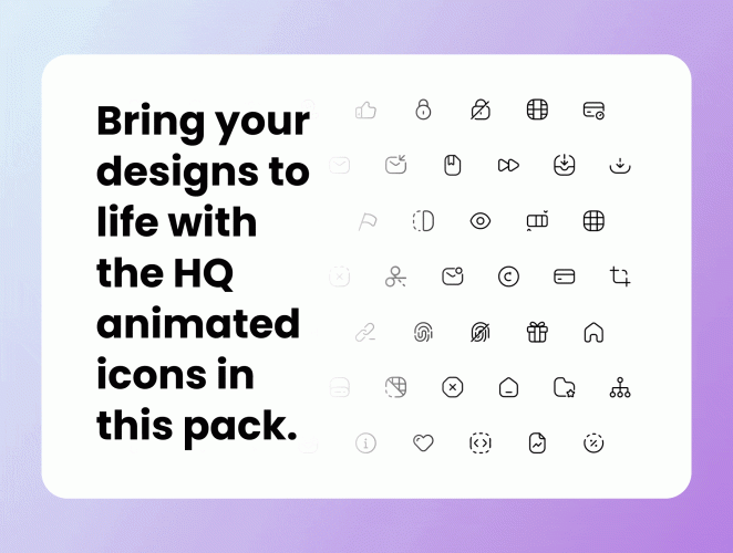 Uicon V2.0 Animated Icons 精致优雅手机app网页常用动态线性小图标icon设计素材