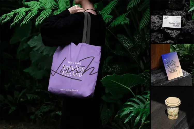 Branding Mockups Lush Series 03 手提袋名片海报纸杯模型品牌展示设计贴图ps样机素材