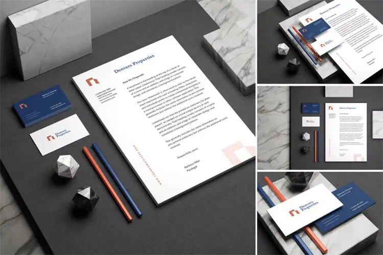 Stationery Branding Mockup 优雅时尚品牌文具vi应用展示设计贴图ps样机素材