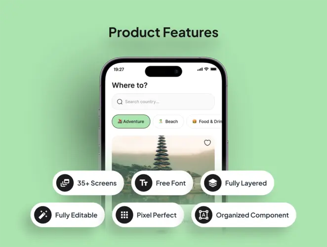TRIPERZ – AI Trip Planner App UI Kit 具有现代简约风格的高级 AI 旅行计划应用程序 UI 套件