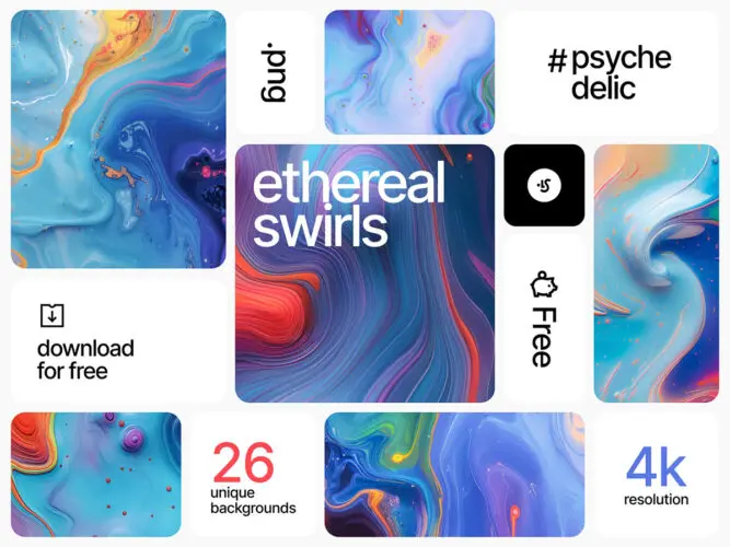 Ethereal Swirls 款高清立体自然抽象旋涡波浪艺术装饰webp背景底纹图片素材