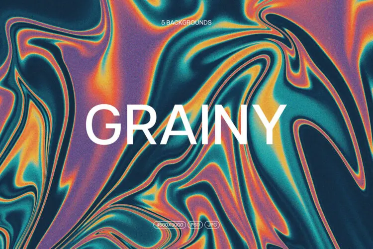 Abstract Grainy Backgrounds 抽象多彩粒状模糊渐变海报广告背景叠加图片设计素材