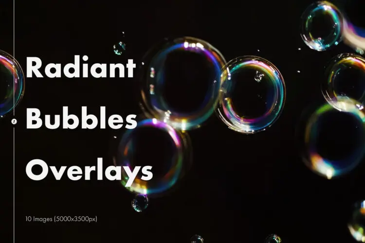 Radiant Bubbles Overlays 透明彩色肥皂泡泡漂浮背景图片设计素材
