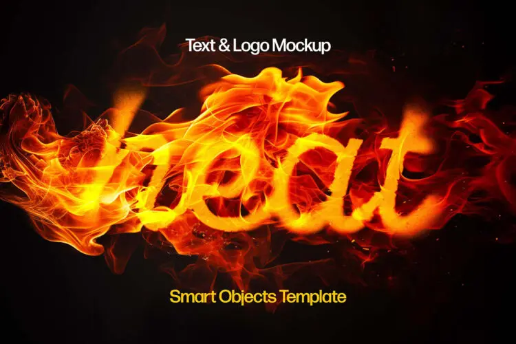 Melting Fire Flames Text Effect 火焰燃烧焚烧文本字母海报广告标题ps特效样机素材预设模板