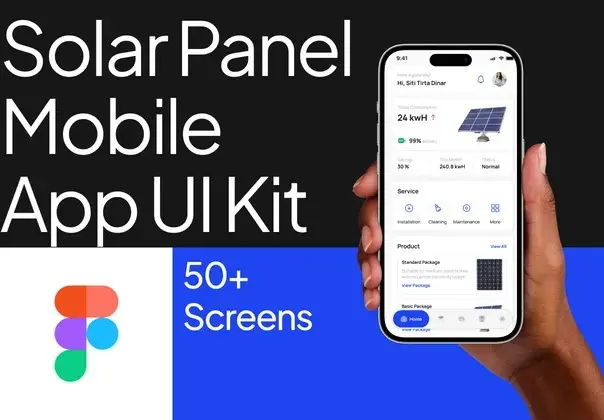 Solar Panel App UI Kit 双配色简约时尚太阳能电池智能家居控制App应用ui界面设计模板