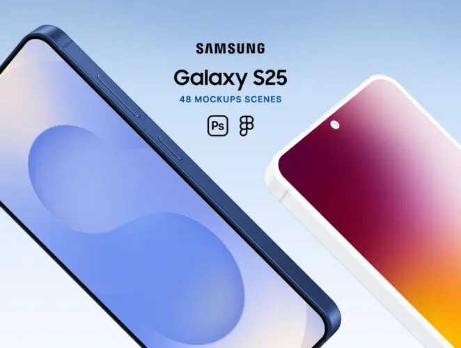 48款三星Galaxy S25安卓智能手机广告ui作品展示效果图ps样机素材 Samsung Galaxy S25 Mockups Scenes