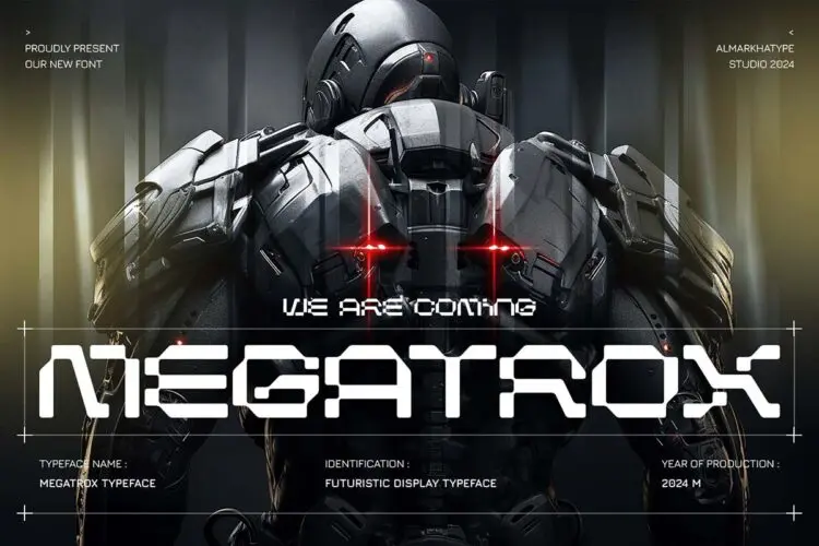科幻未来赛博美学机甲机能科技感装饰英文字体 Megatrox – Mecha Font