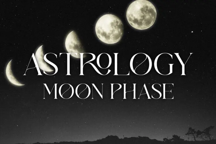 夜晚月亮月球月相变化背景图片设计素材 Astrology Moon Phase Overlay